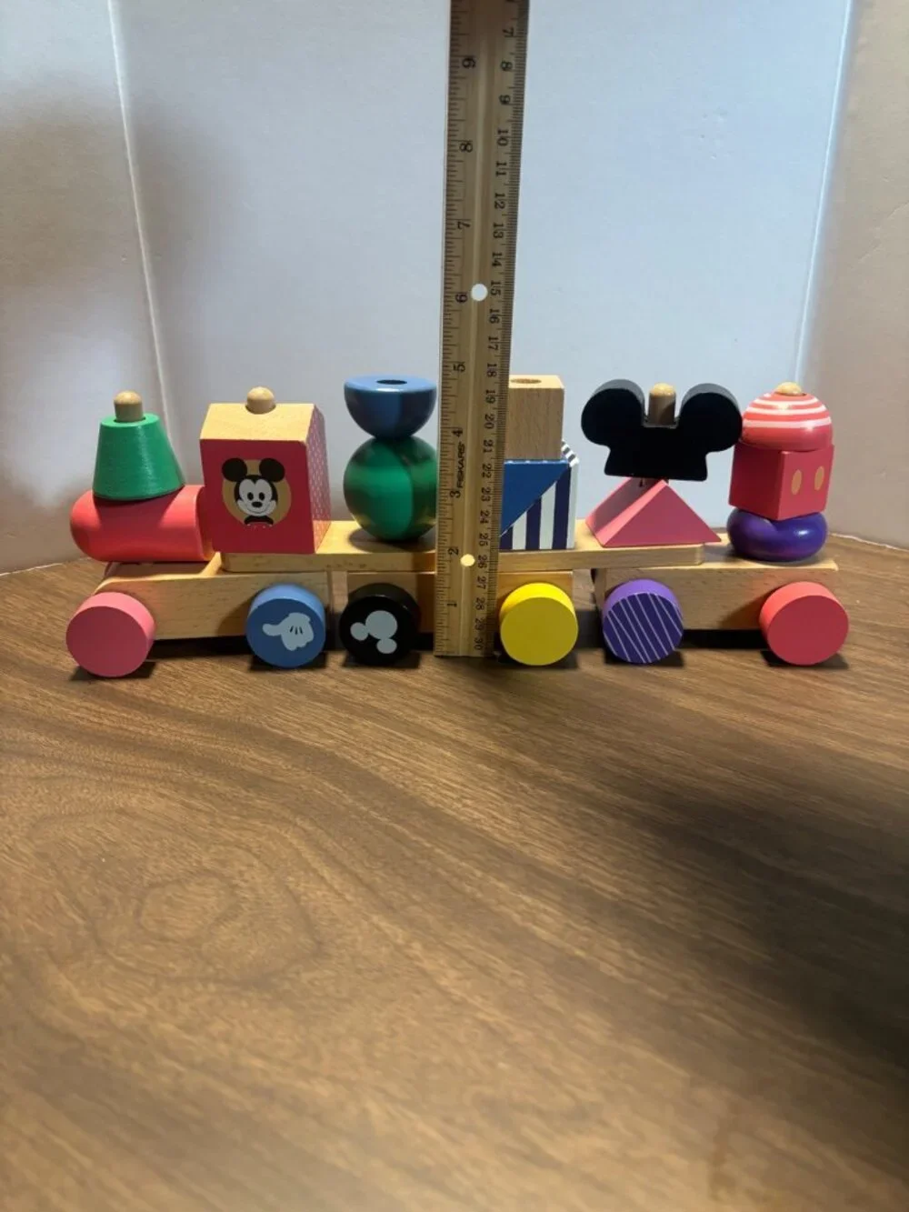Disney Wooden Stacking Train Toy  Mickey Mouse Wood Block Set Kids Pretend Play